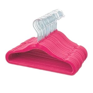 Pink velvet hangers for kids